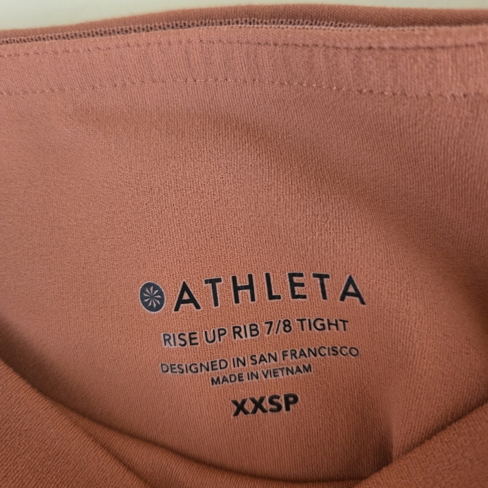 ATHLETA Rise Up Rib 7/8 Tight Legging Fitted Rust XXSP - Picture 5 of 5